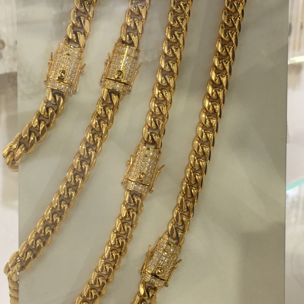 Stainless steel men’s diamond lock set